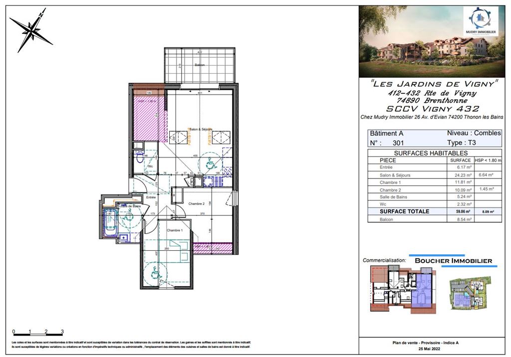 Appartement T3 BRENTHONNE 295000€ BOUCHER IMMOBILIER